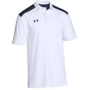 Men's White/Navy Under Armour Colorblock Polo